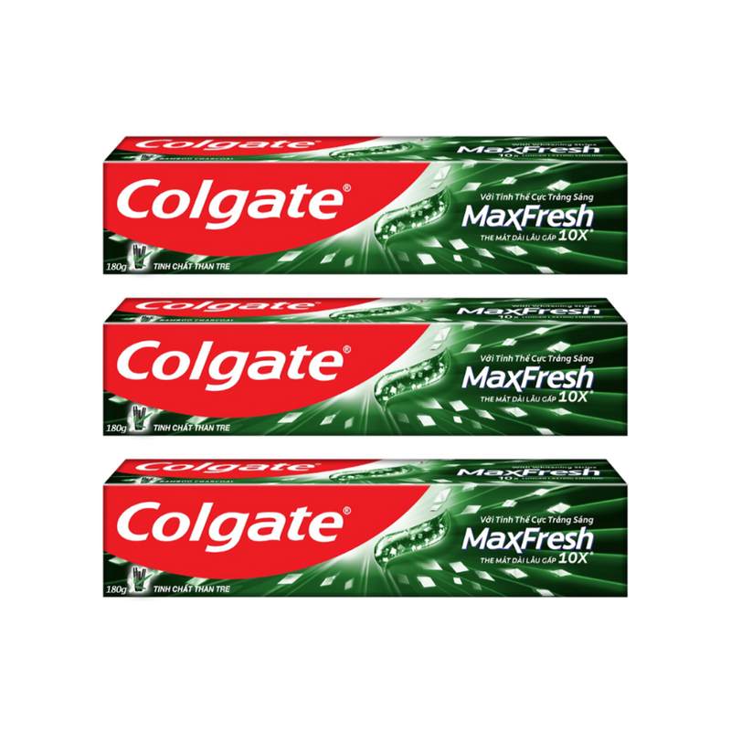 Colgate 180G 7oz Maxfresh Cool Menthol Fresh W-Cooling Crystals (Pack 3)