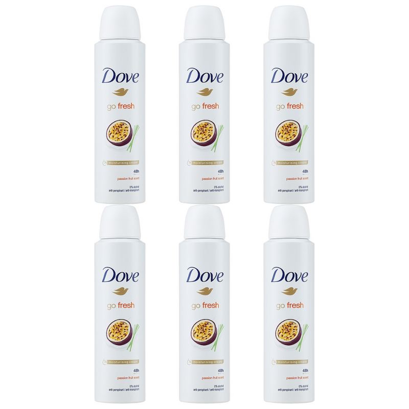 Dove Go Fresh Passionfruit Anti-Perspirant Spray Deodorant Spray 150ml - Pack of 6