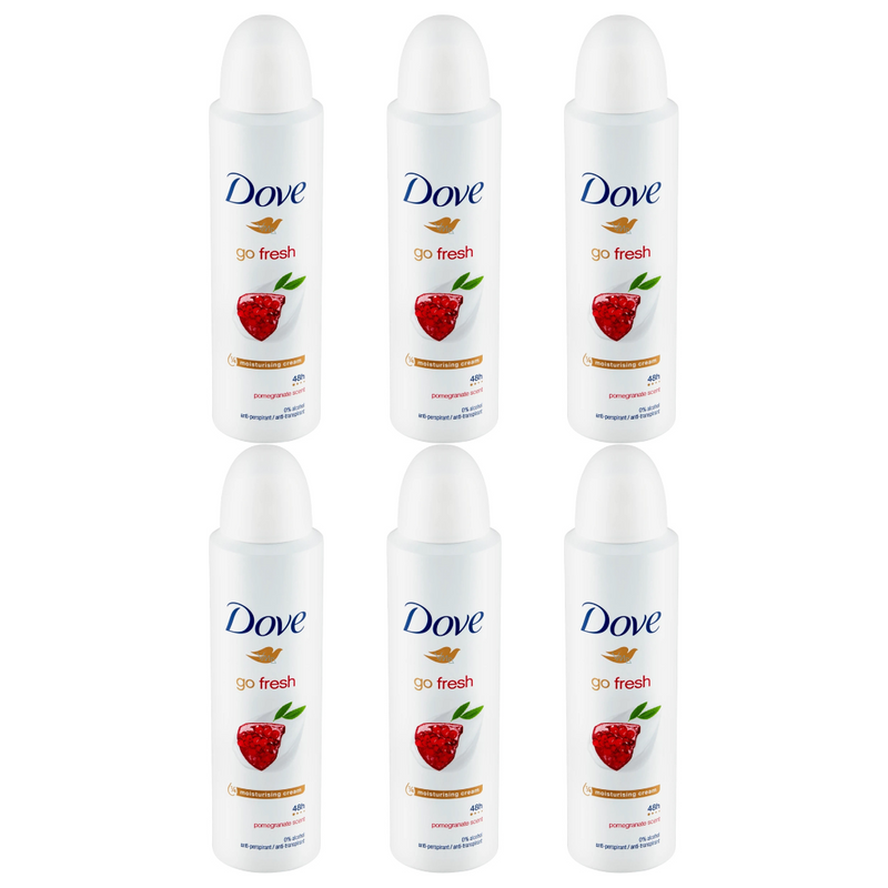 Dove Go Fresh Pomegranate Anti-Perspirant Deodorant Spray 150ml - Pack of 6