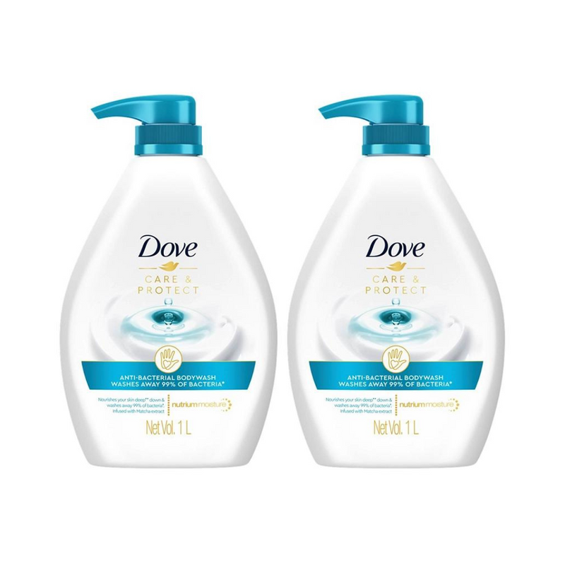 Dove Body Wash Care & Protect Anti-Bacterial 33.8oz/1LT - Pack of 2