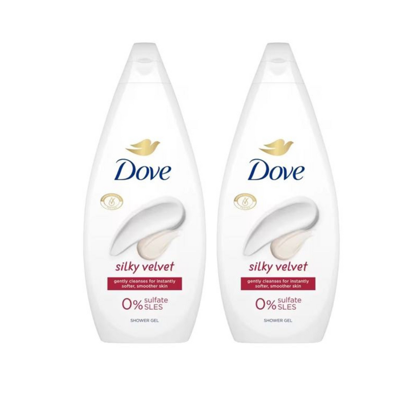 Dove Shower Gel & Body Wash, Silky Velvet 0% Sulfate 720ml - Pack of 2