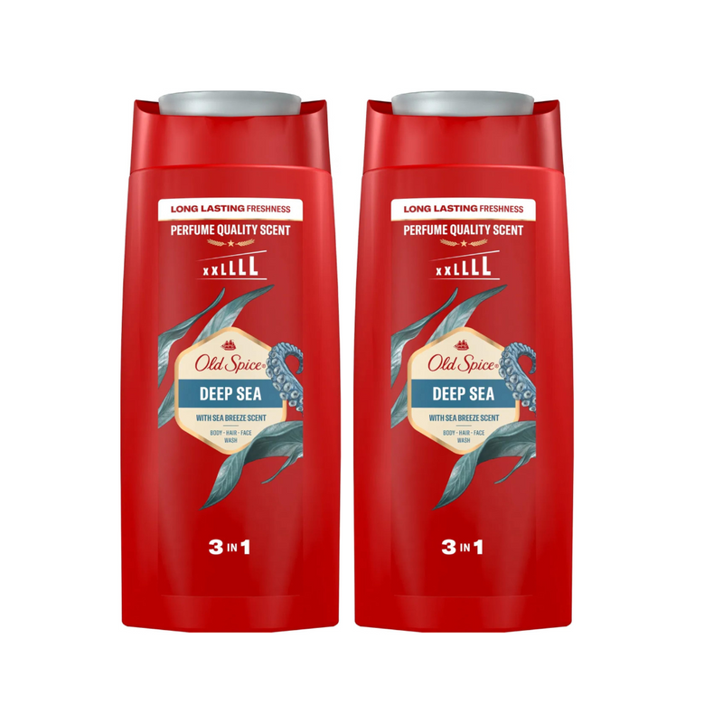 Old Spice Deep Sea 3in1 Body, Hair, Face Wash 675ml - Pack of 2