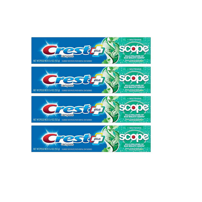 Crest Toothpaste Plus Scope Whitening Minty Fresh 5.4oz -Pack of 4