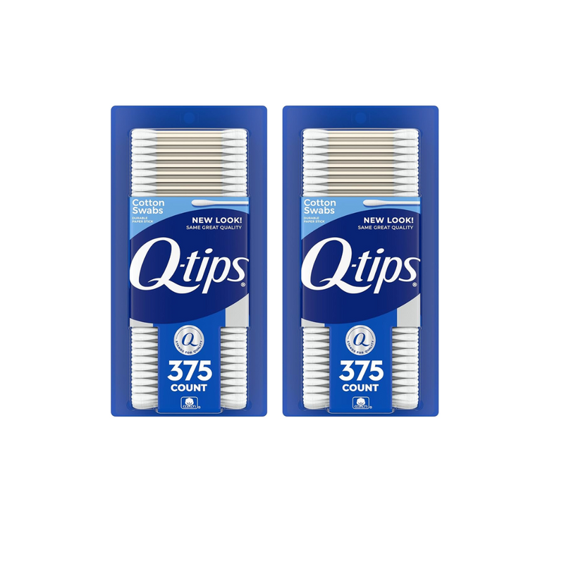 Q-tips Cotton Swabs Original 375ct - Pack of 2