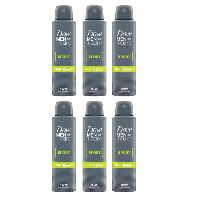 Dove Men + Care Sport  Antiperspirant Deodorant Spray 150ml - Pack of 6