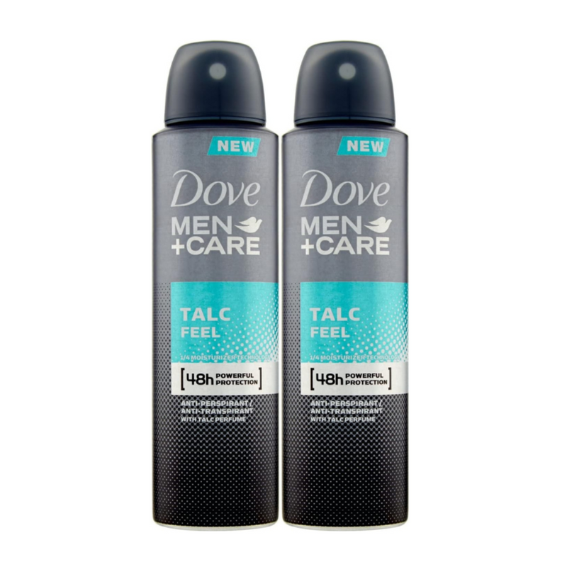 Dove Men + Care Talc Feel 48 Hour Protection Deodorant Spray 150ml - Pack of 2