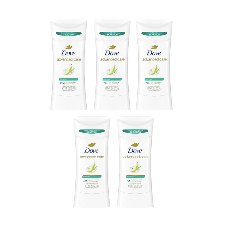 Dove Advanced Care Antiperspirant Deodorant Stick, Rejuvenate 2.6oz - Pack of 5