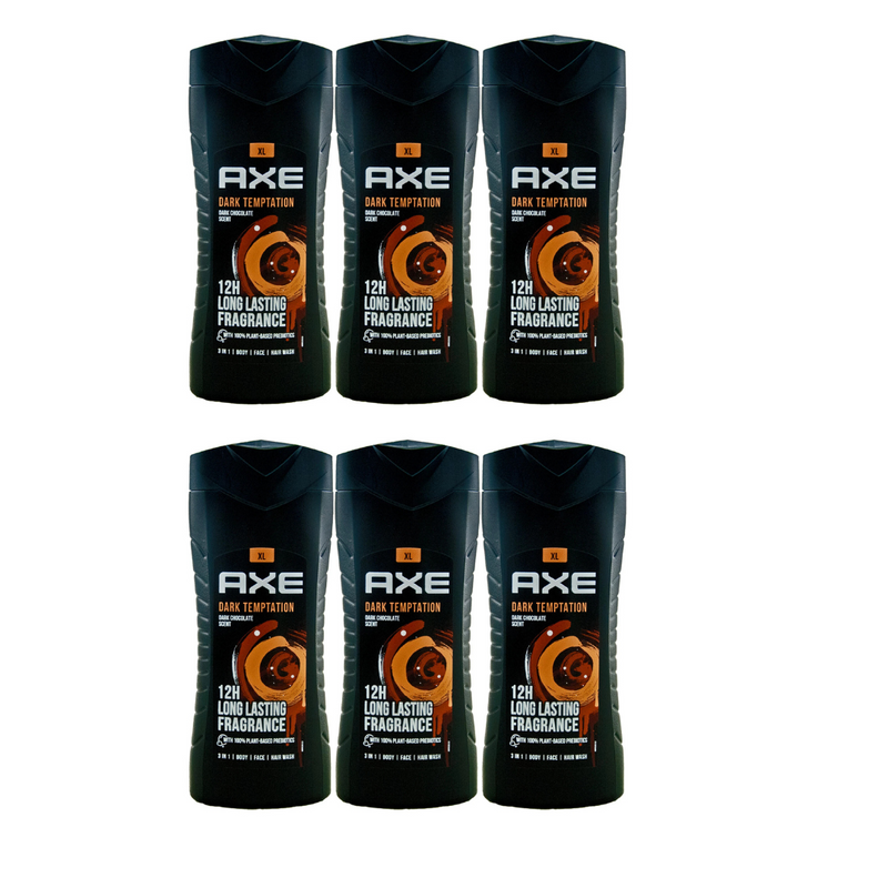 AXE XL 3 in 1 Body Wash Dark Temptation 13.5oz/400ml - Pack of 6