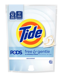 Tide PODS Laundry Detergent Soap Pacs, Free and Gentle, Hypoallergenic, Unscented, 38 Count