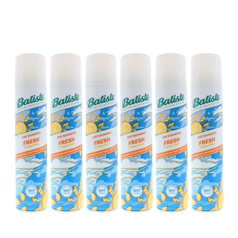 Batiste Shampoo Dry Fresh Breezy Citrus 6.73 Ounce - Pack of 6