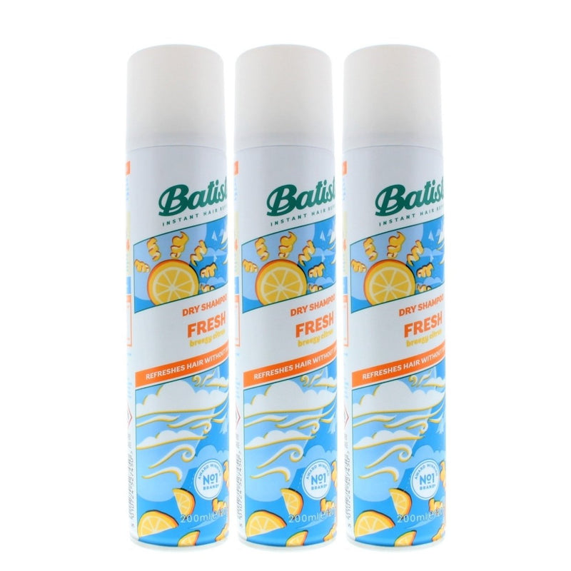 Batiste Dry Shampoo Fresh Breezy Citrus 200ml - Pack of 3