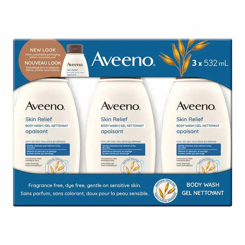 Aveeno Skin Relief Body Wash 18oz/532ml - 3 Pack