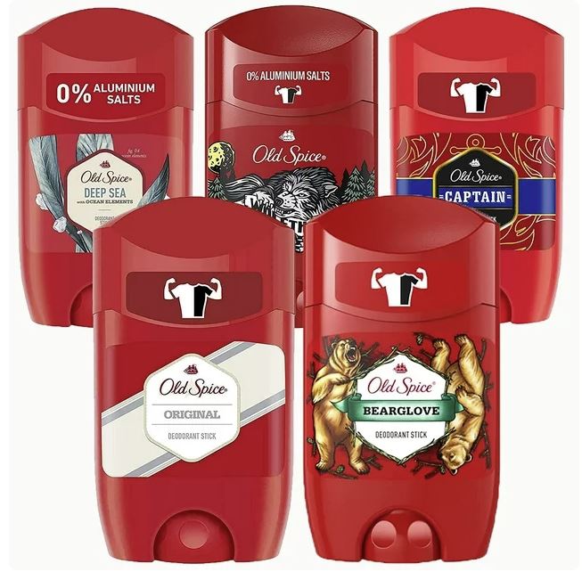 Old Spice 5 Pack Men's Deodorant Variety, Aluminum Free Invisible Solid Stick, Travel Size 1.69oz Each