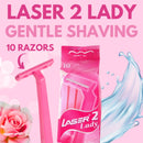 Laser 2 Lady disposable Shaving Razor 10 pieces -Pack of 2