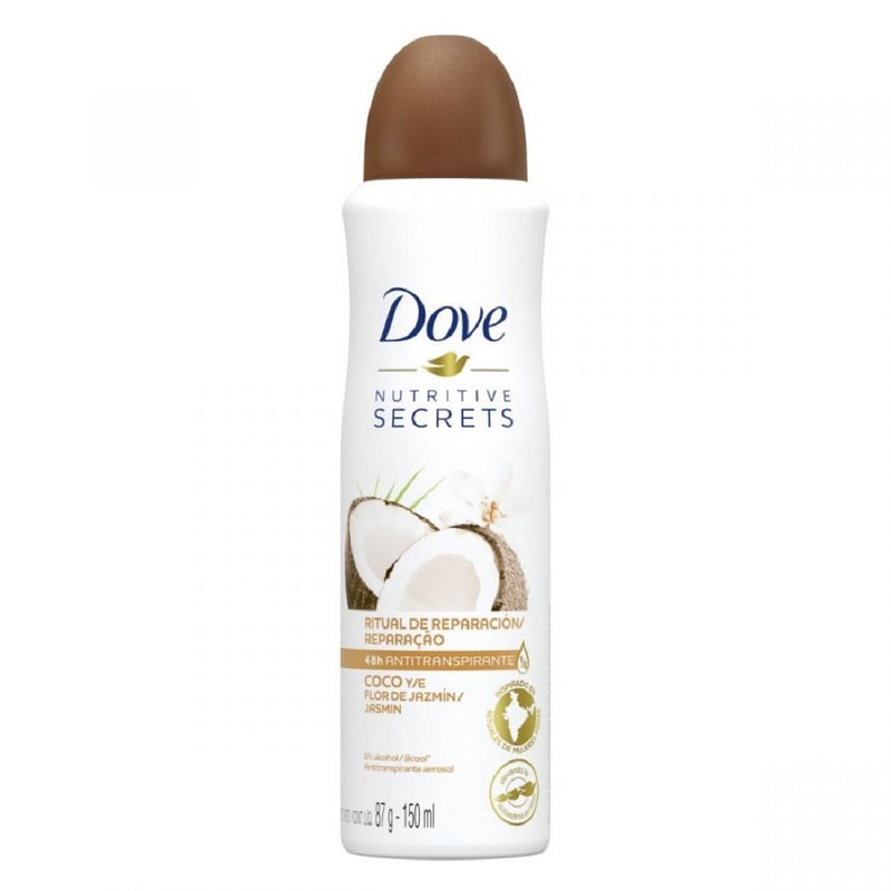 Dove Antiperspirant Restoring Ritual Coconut Jasmine Spray Deodorant 150ml - Pack of 12
