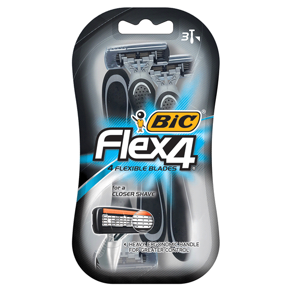 BIC Flex 4 Comfort Flexible Disposable Razor (3 Count)