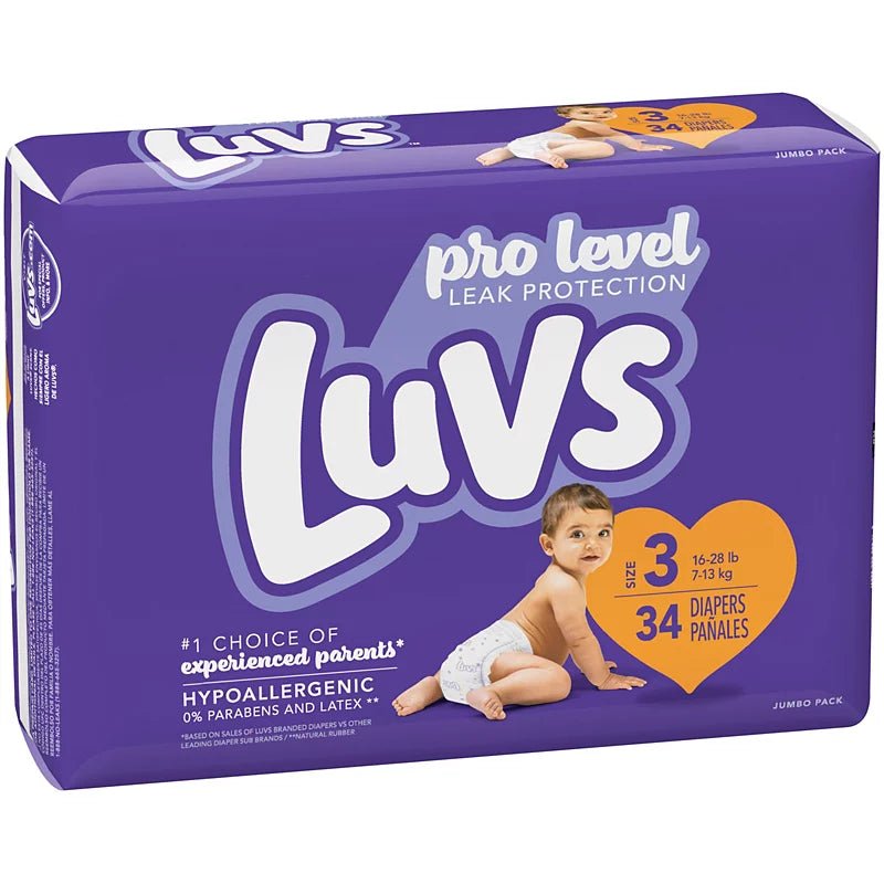 Luvs Pro Level Leak Protection Diapers, Size 3 - 34 Diapers
