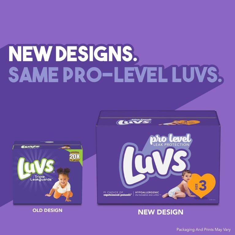 Luvs Pro Level Leak Protection Diapers, Size 3 - 34 Diapers
