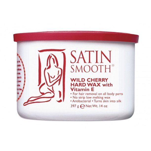 Satin Smooth Wild Cherry Hard Hair Removal Wax with Vitamin E 14oz.