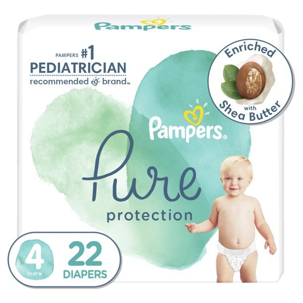 Pampers Pure Protection Diapers Size 4, 22 Count