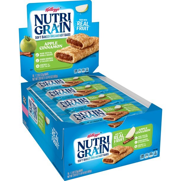 Kellogg's Nutri-Grain Soft Baked Breakfast Bars Apple Cinnamon, 1.3oz - 16 Bars
