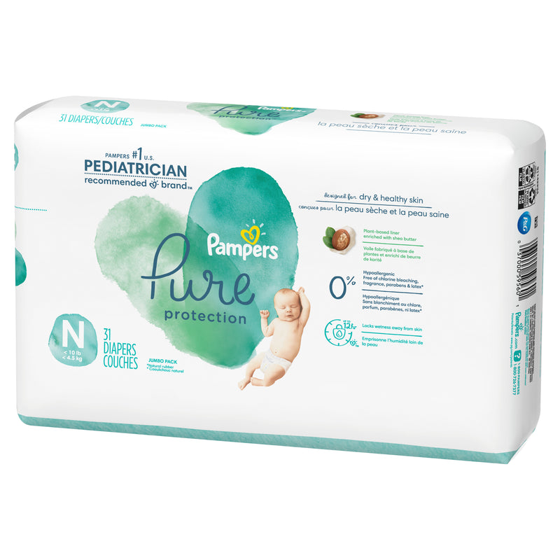 Pampers Pure Protection Diapers Newborn Size, 31 Count