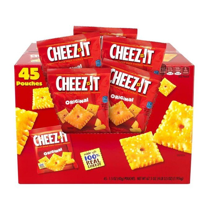 Cheez-It Original Baked Snack Crackers  (45 Pouches)