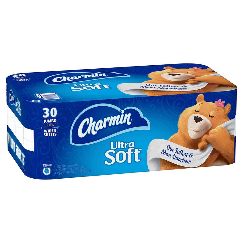 Charmin Ultra Soft Toilet Paper 30 Jumbo Rolls, Bath Tissue, White