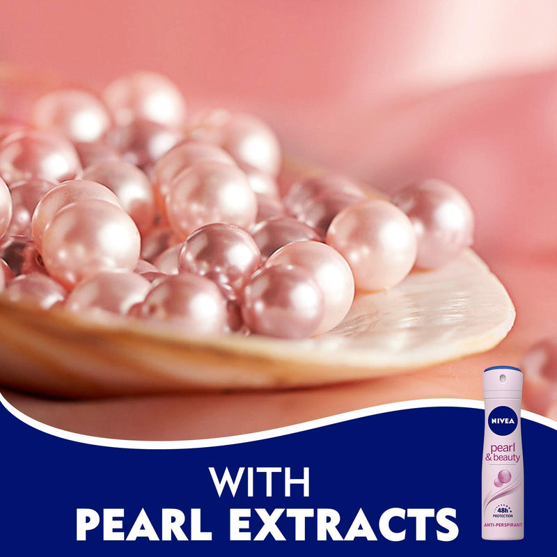 Nivea Pearl Beauty Spray Deodorant 150ml - Pack of 6