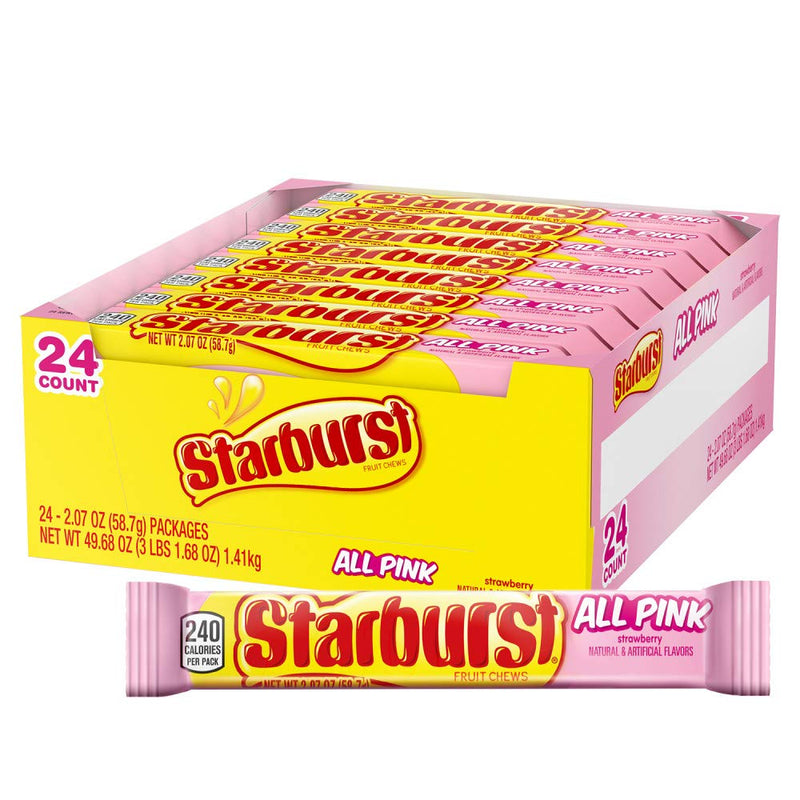Starburst All Pink Strawberry Fruit Chews 2.07oz,  (24 Per Box)