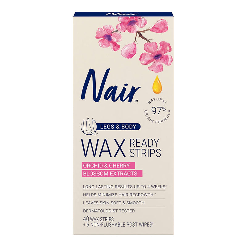 Nair Wax Ready Strips For Legs & Body 40 Wax Strips
