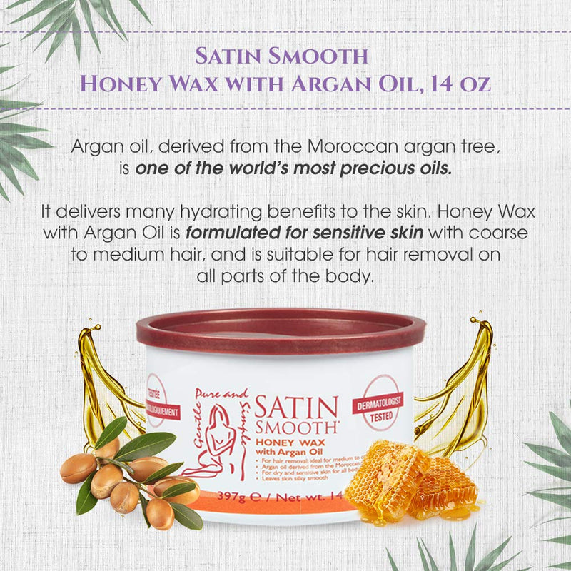 Satin Smooth Honey Wax With Argan Oil 14oz