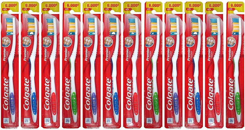 Colgate Premier Classic Clean, Medium Toothbrush - Pack of 12