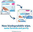 WaterWipes Plastic-Free Original Baby Wipes, 99.9% Water Based Wipes, Unscented & Hypoallergenic for Sensitive Skin, 60 Count (Pack of 12), Packaging May Vary