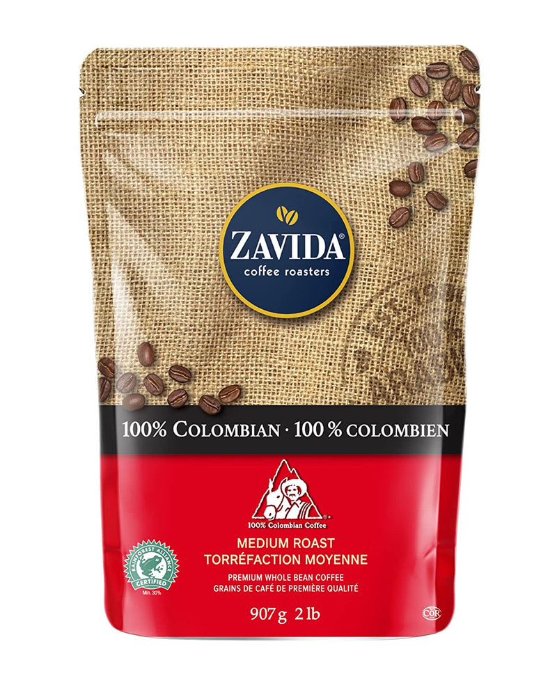 Zavida 100% Colombian Whole Bean Coffee, 2 LB