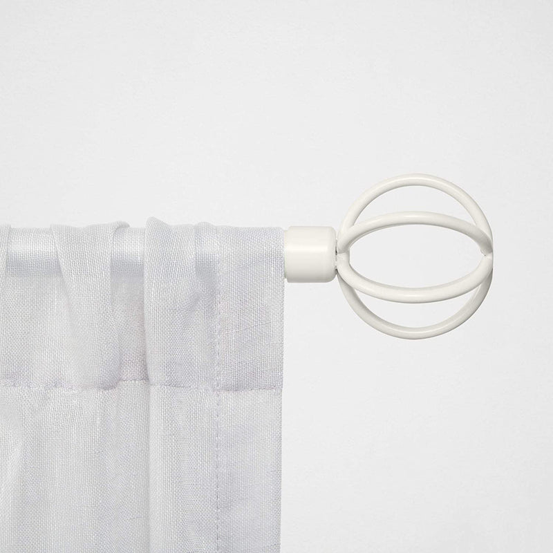 Window Curtain Rod Off White ¾” Diameter, Length 35"- 66"