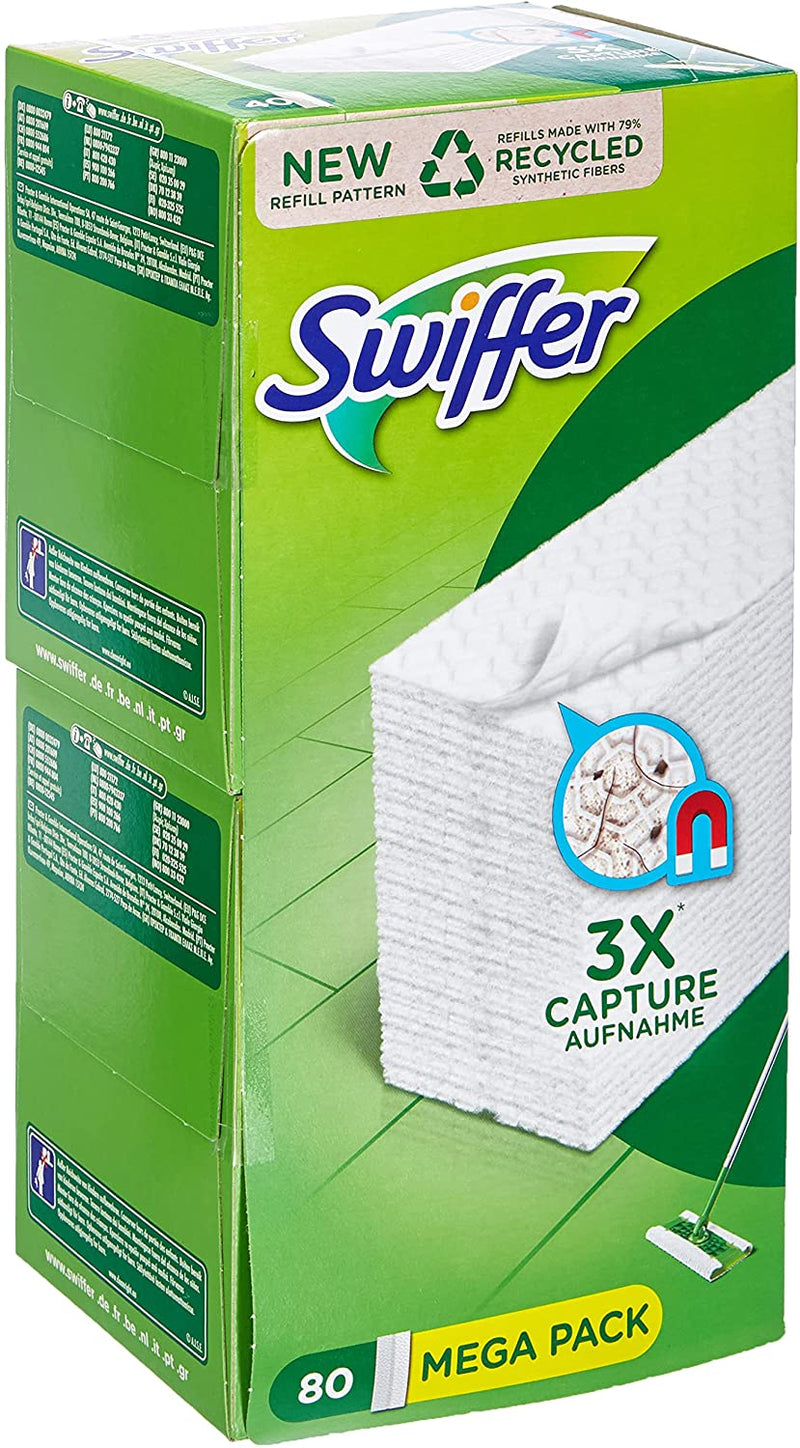 Swiffer Mega Pack Sweeper Dry Sweeping Pad Refills, Unscented - 80 Count