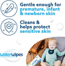WaterWipes Plastic-Free Original Baby Wipes, 99.9% Water Based Wipes, Unscented & Hypoallergenic for Sensitive Skin, 60 Count (Pack of 12), Packaging May Vary
