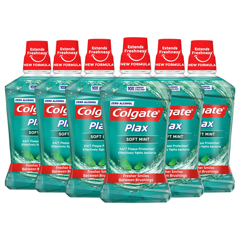 Colgate Plax Soft Mint 250ml 24/7 Plaque Protection - Pack of 6