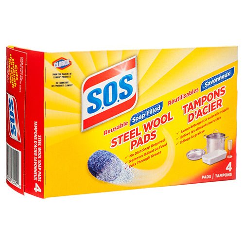 S.O.S. Steel Wool Soap Pads,-  4 count