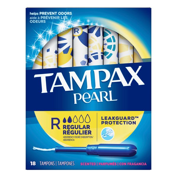Tampax Pearl Regular Tampons With Leakguard Protection Scented, 18 Count