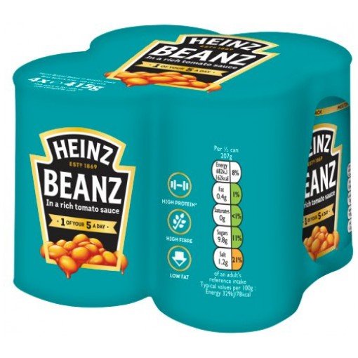 Heinz Beans Baked With Tomato Sauce 415g - Pack of 4