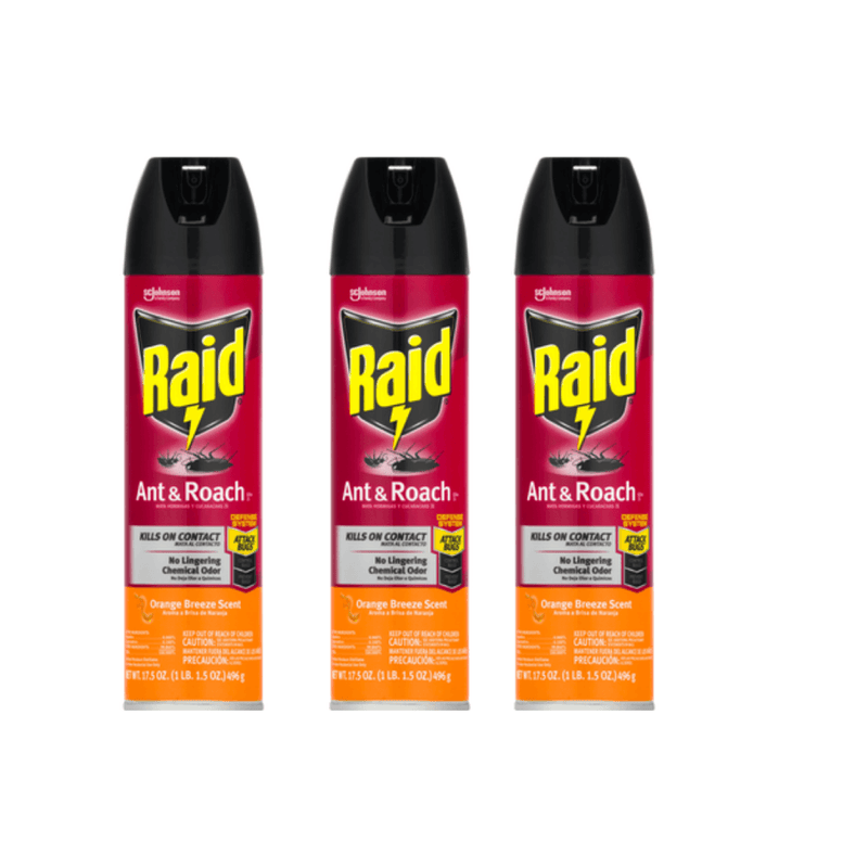 Raid Ant & Roach Killer 26, Orange Breeze Scent, 17.5 oz - Pack of 3