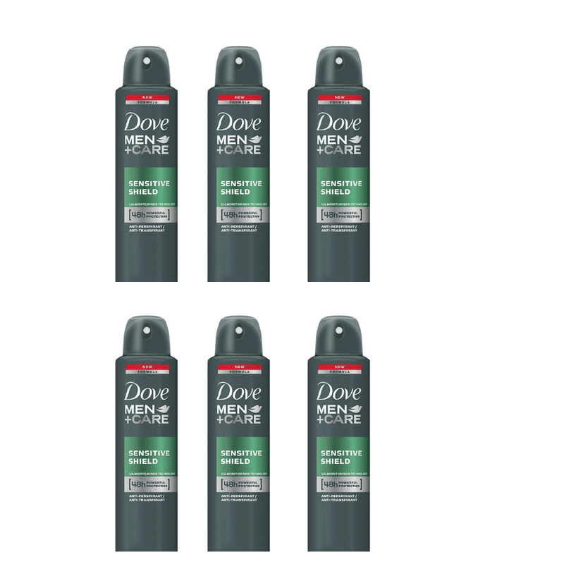 Dove Sensitive Shield Deodorant Spray For Men 150ml - Pack of 6