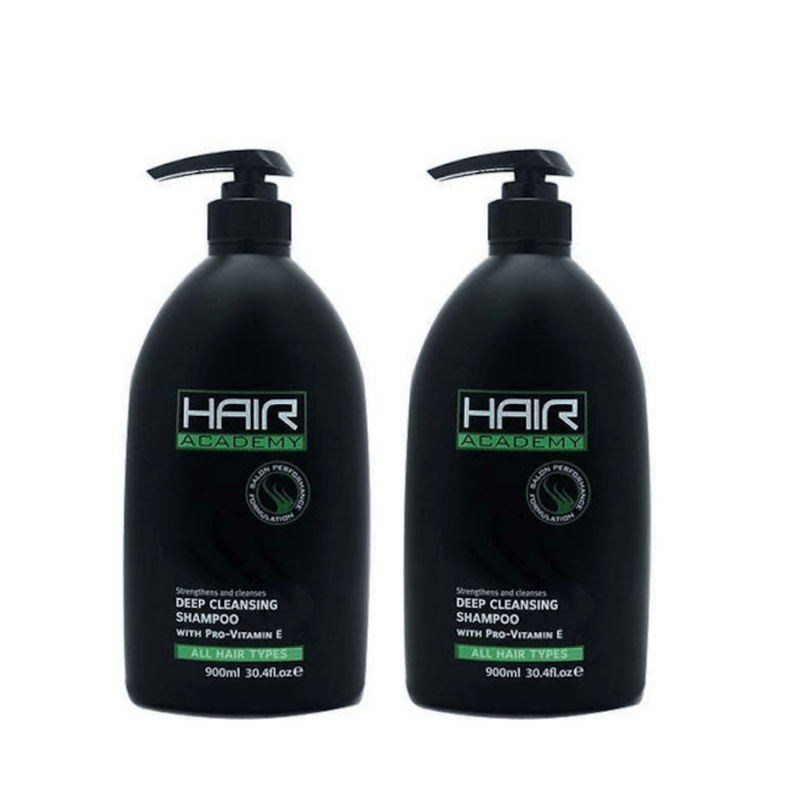 Hair Academy Deep Cleansing Shampoo For All Hair Types With Pump 30.1oz/900ml - Pack of 2