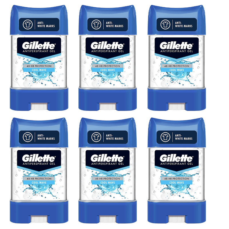 Gillette Endurance Cool Wave Antiperspirant, 70ml - Pack of 6