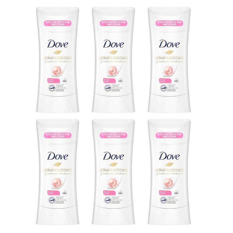 Dove Advanced Care Antiperspirant Deodorant Stick Beauty Finish, 2.6oz - Pack of 6