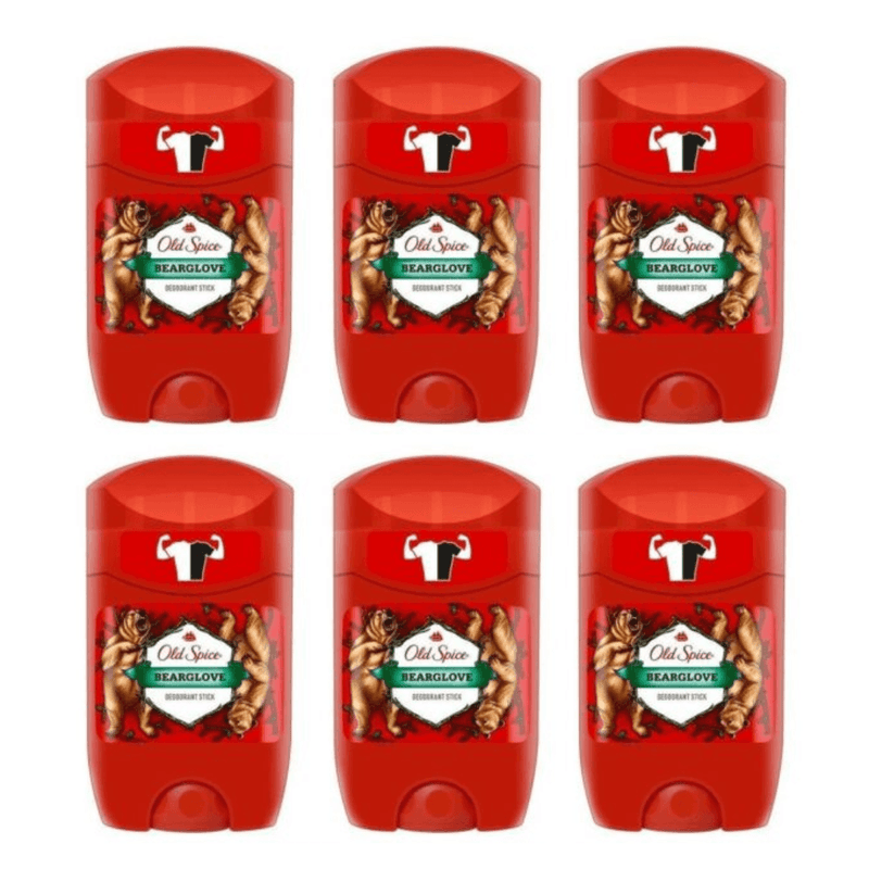 Old Spice Bearglove Invisible Solid Antiperspirant & Deodorant For Men 50ml - Pack of 6