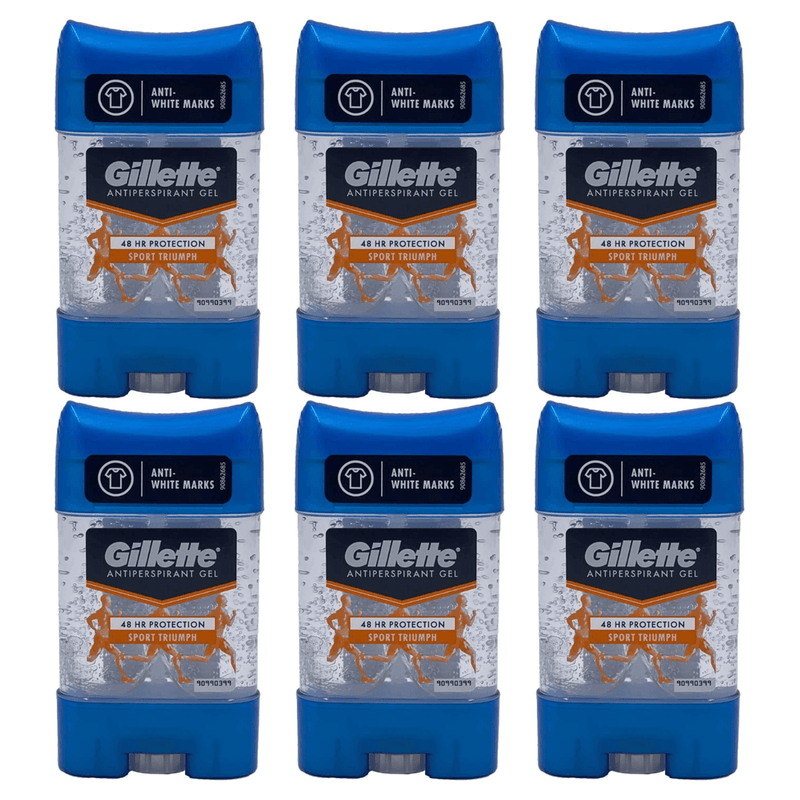 Gillette Antiperspirant Gel Deodorant, Sport Triumph 70ml - Pack of 6