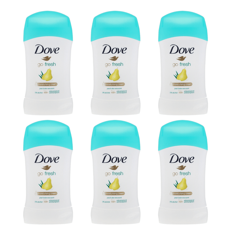Dove Go Fresh Pear & Aloe Stick Anti-Perspirant Deodorant 40ml - Pack of 6